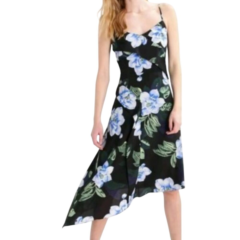 Banana Republic Chelsea Strappy Asymmetrical Floral Dress, Size 0P